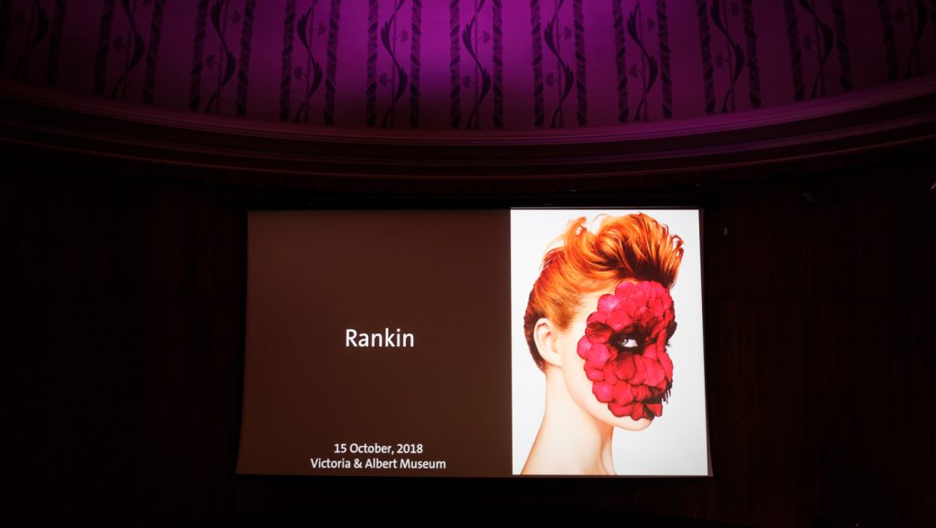 fashion photograher - fashion photography - image captured of the title screen of an evening with the photographer rankin for the launch of his new book
